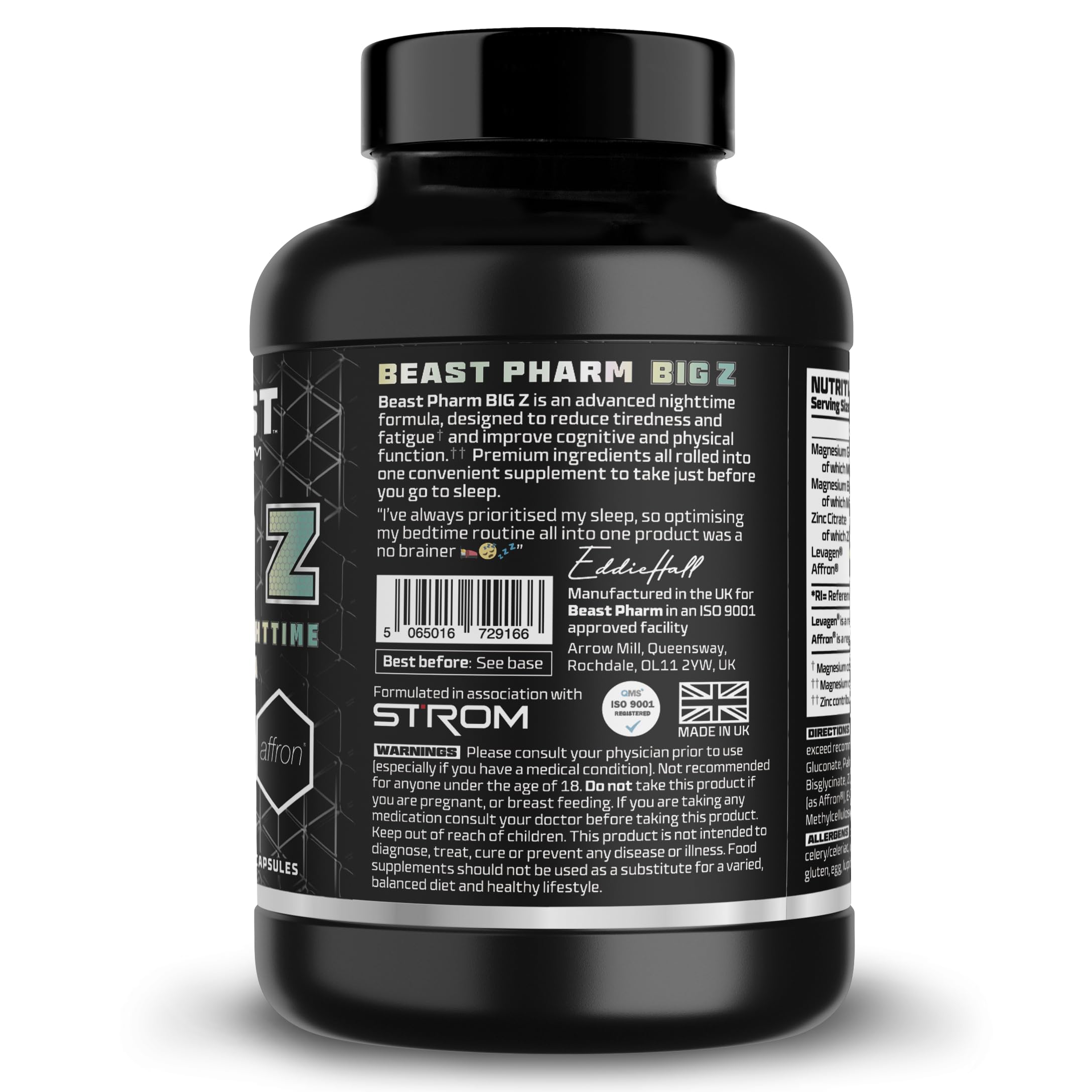 Beast Pharm Big Z Advanced Nighttime Formula - 90 Capsules for Muscle Recovery, Sleep Support & Relaxation | Ideal for Bodybuilders & Athletes