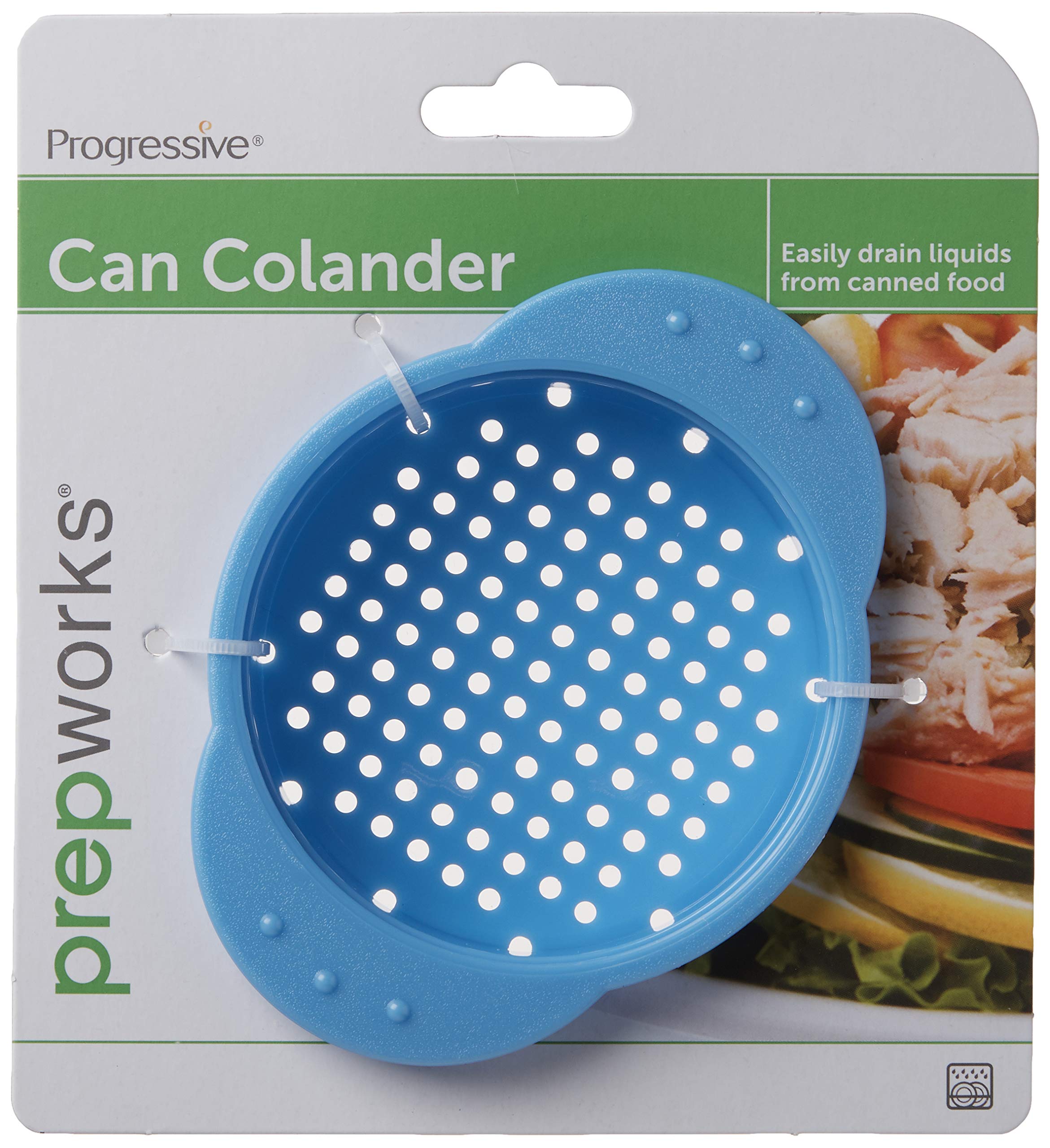 Prepworks by Progressive Can Colander - Stainless Steel Can Strainer for Vegetables, Fruits & Tuna - Mess-Free Draining Tool for Canned Foods - Perfect for Kitchen, Camping & Meal Prep (Teal/Blue)