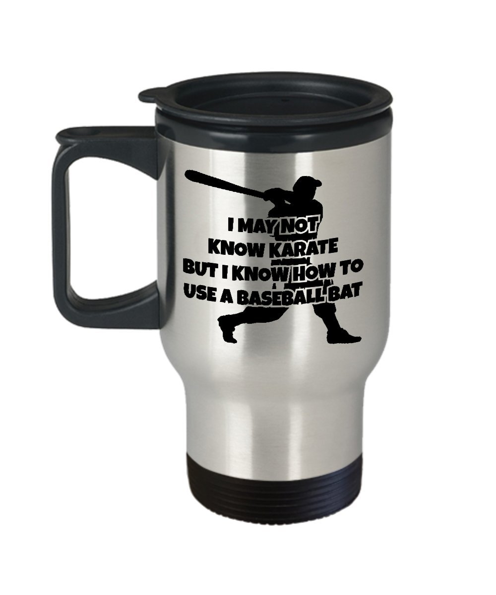 Baseball Coffee Travel Mug - Funny & Unique Softball Themed Insulated Cup - Perfect Gift for Baseball Lovers (Men & Women) - Great for Office, Camping & Sports Games