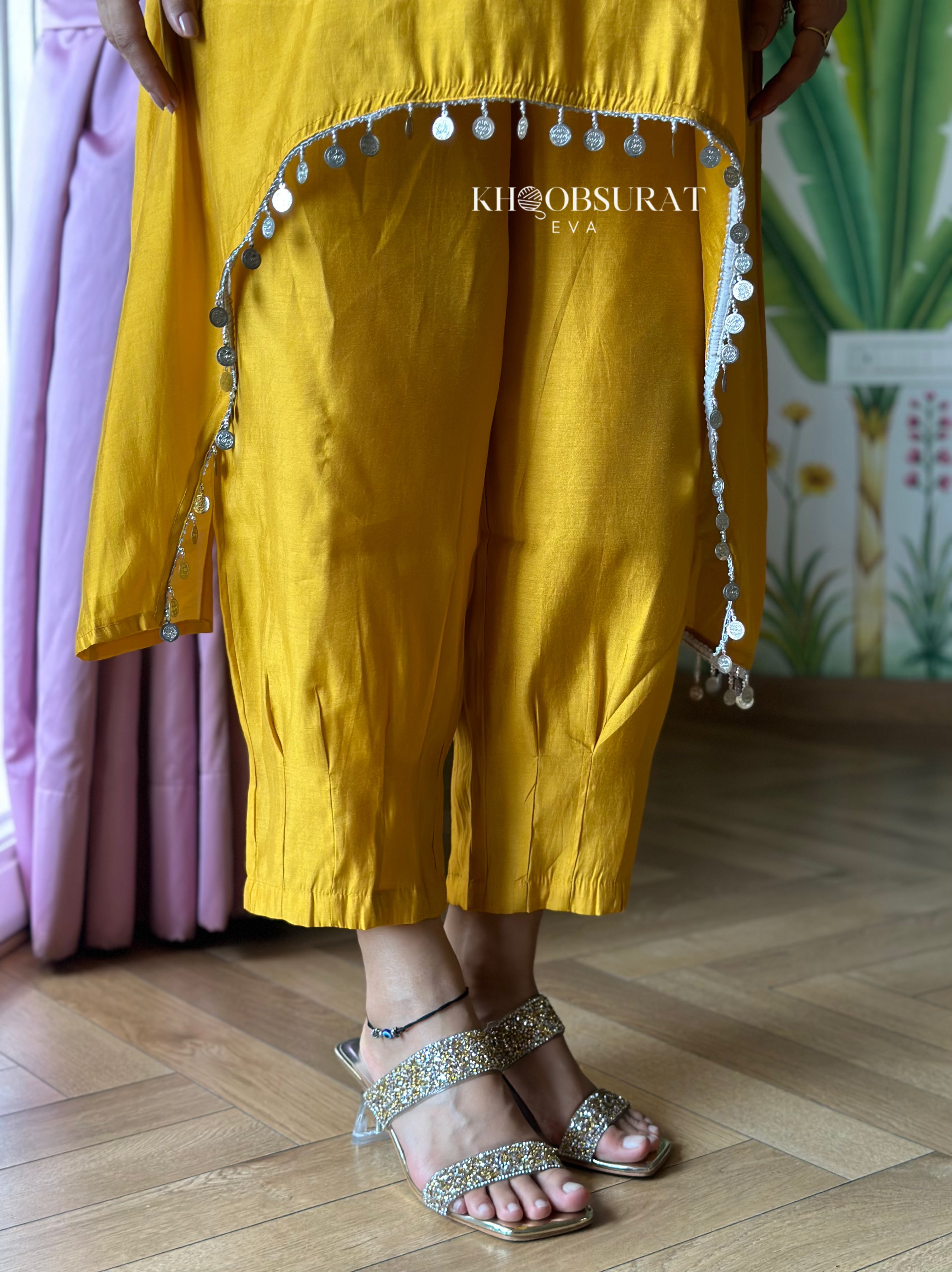Marigold Yellow Embroidered Kurta Set for Women | Traditional Indian Ethnic Wear | Perfect for Festivals, Weddings & Casual Outings