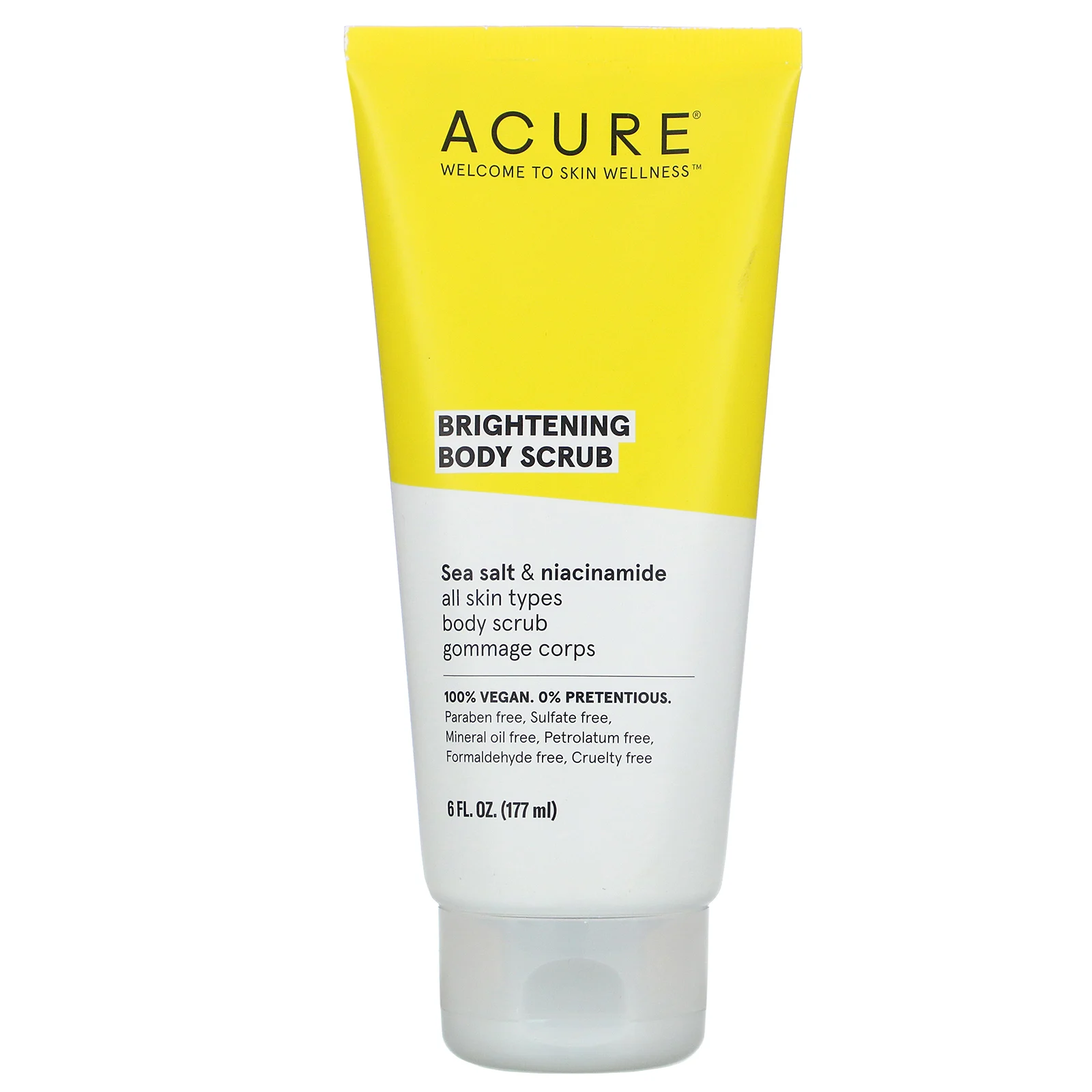 Acure Brightening Body Scrub - Exfoliating & Glowing Skin Treatment for Dark Spots & Uneven Tone | Perfect for Pre-Tanning & Post-Waxing Care