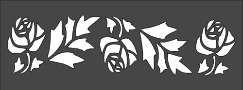 3x8 Rose Border Stencil - Reusable Wall Stencil for Floral Painting, Corner Flower Design, DIY Home Decor - Perfect for Bedroom, Living Room & Nursery Wall Art by BSHOPAMZ