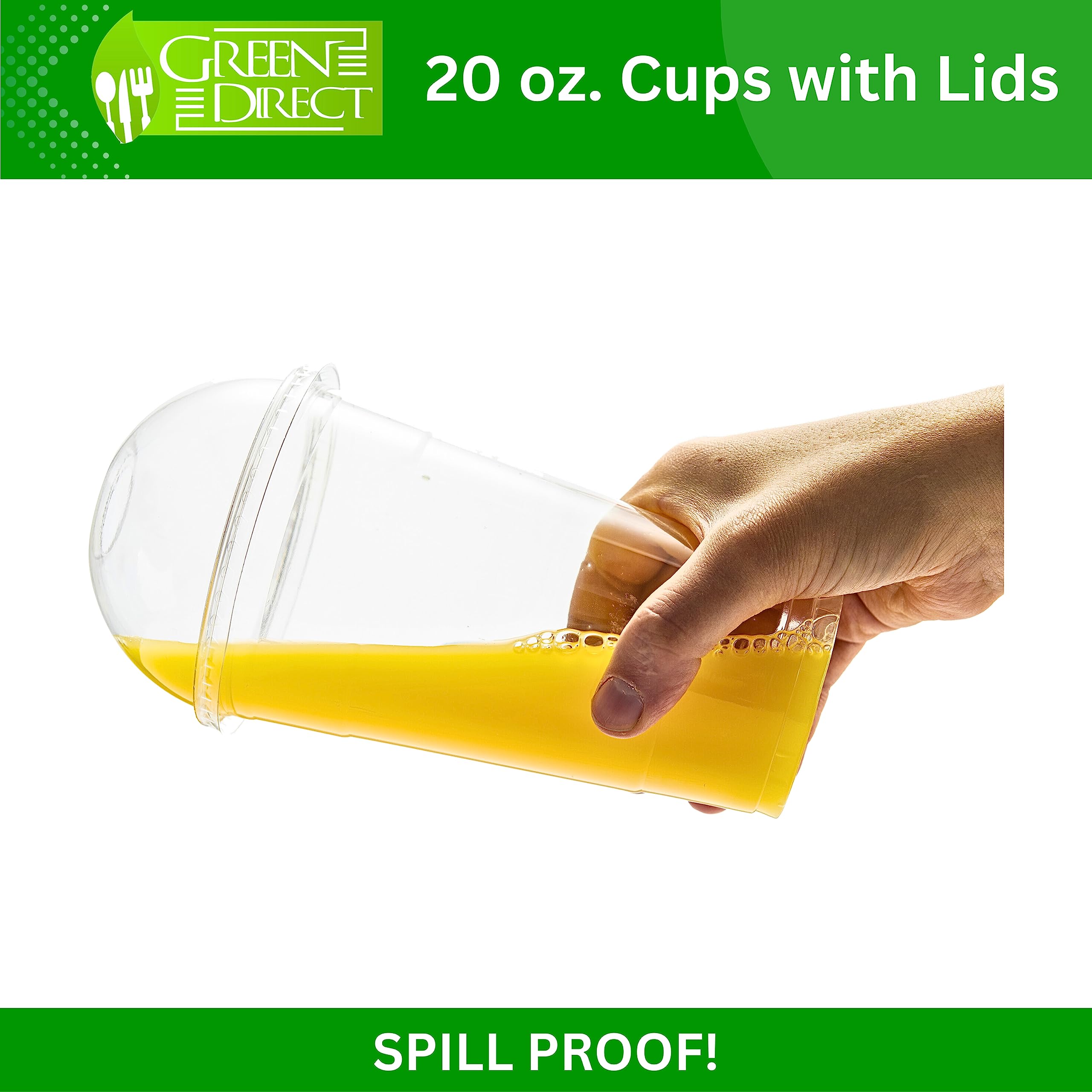 20 oz Disposable Plastic Cups with Lids - 6 Packs of 100 | Clear Party Cups for Cold Drinks, Bubble Tea, Iced Coffee, Smoothies & Boba | Perfect for Parties, Events, Cafes & Takeout