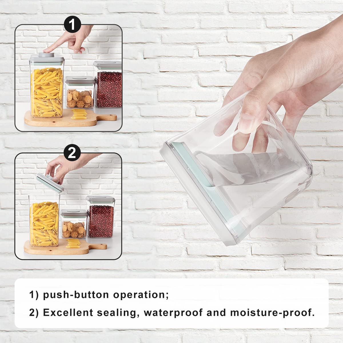 Airtight Food Storage Containers Set - 8-Piece Kitchen Canisters with Secure Lids for Cereal, Nuts, Sugar & Candy | Perfect for Pantry Organization & Kitchen Storage | Ideal for Meal Prep, Baking & Snack Organization