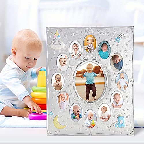 LASODY Baby's First Year Picture Frame - Monthly Milestone Keepsake for Newborns | Perfect for Nursery Decor, Baby Showers & 1st Birthday Gifts