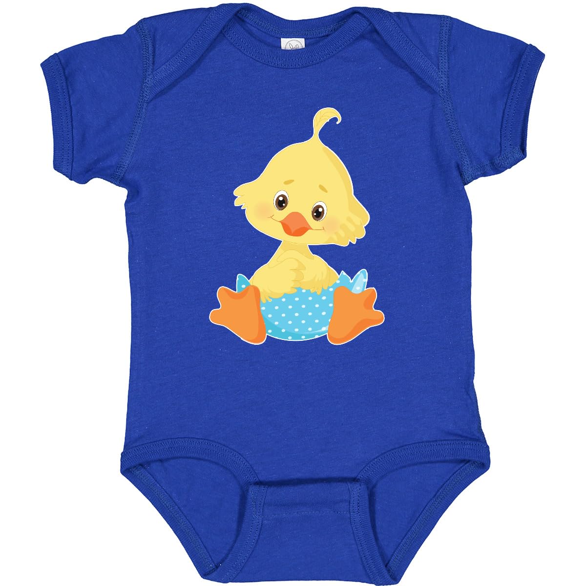 Inktastic Cute Easter Chick in Blue Easter Egg Baby Bodysuit - Soft & Comfortable Infant Onesie for Easter Celebrations, Baby Showers & Spring Photoshoots