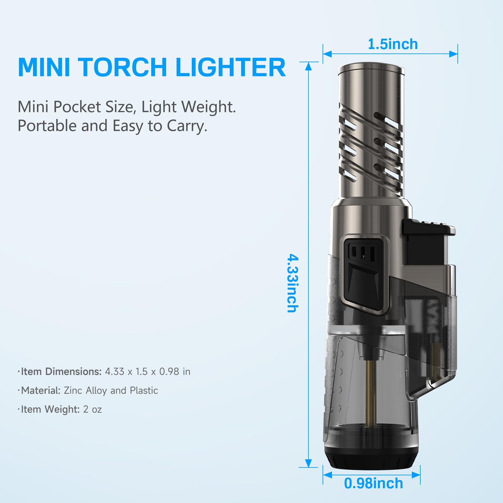 2 Pack Windproof Refillable Butane Torch Lighters - Adjustable Jet Flame for Candles, BBQ, Grill, Camping & Fireworks | Perfect for Outdoor Cooking, DIY Projects & Survival Kits (Empty/No Fuel)