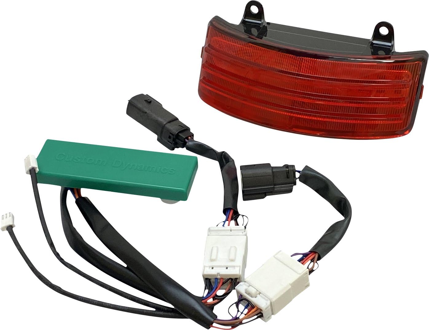 Custom Dynamics PB-TRI-2-RED Probeam LED Tri-Bar Motorcycle Lights - Red - High Visibility Safety Lighting for Harley, Cruiser & Touring Bikes - Day & Night Riding