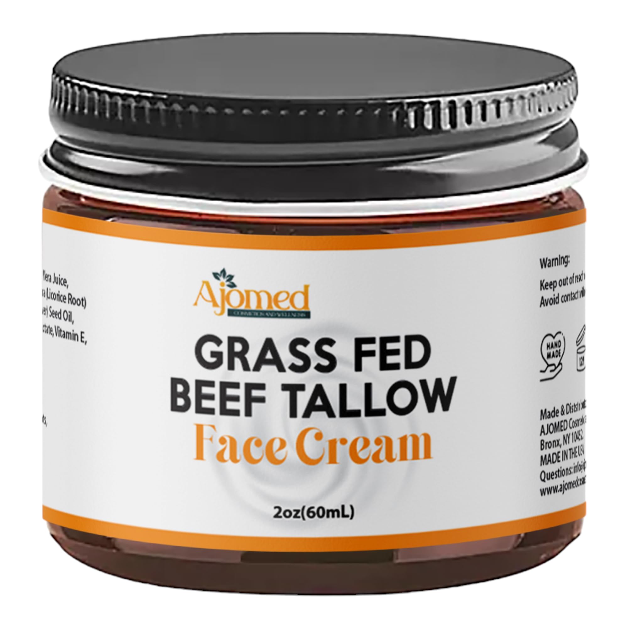 Grass Fed Beef Tallow Face Moisturizer - Non-Greasy, Handmade Cream for Sensitive & Dry Skin Care - Lavender Vanilla Scent - Perfect for Nighttime Hydration & Natural Skincare Routine