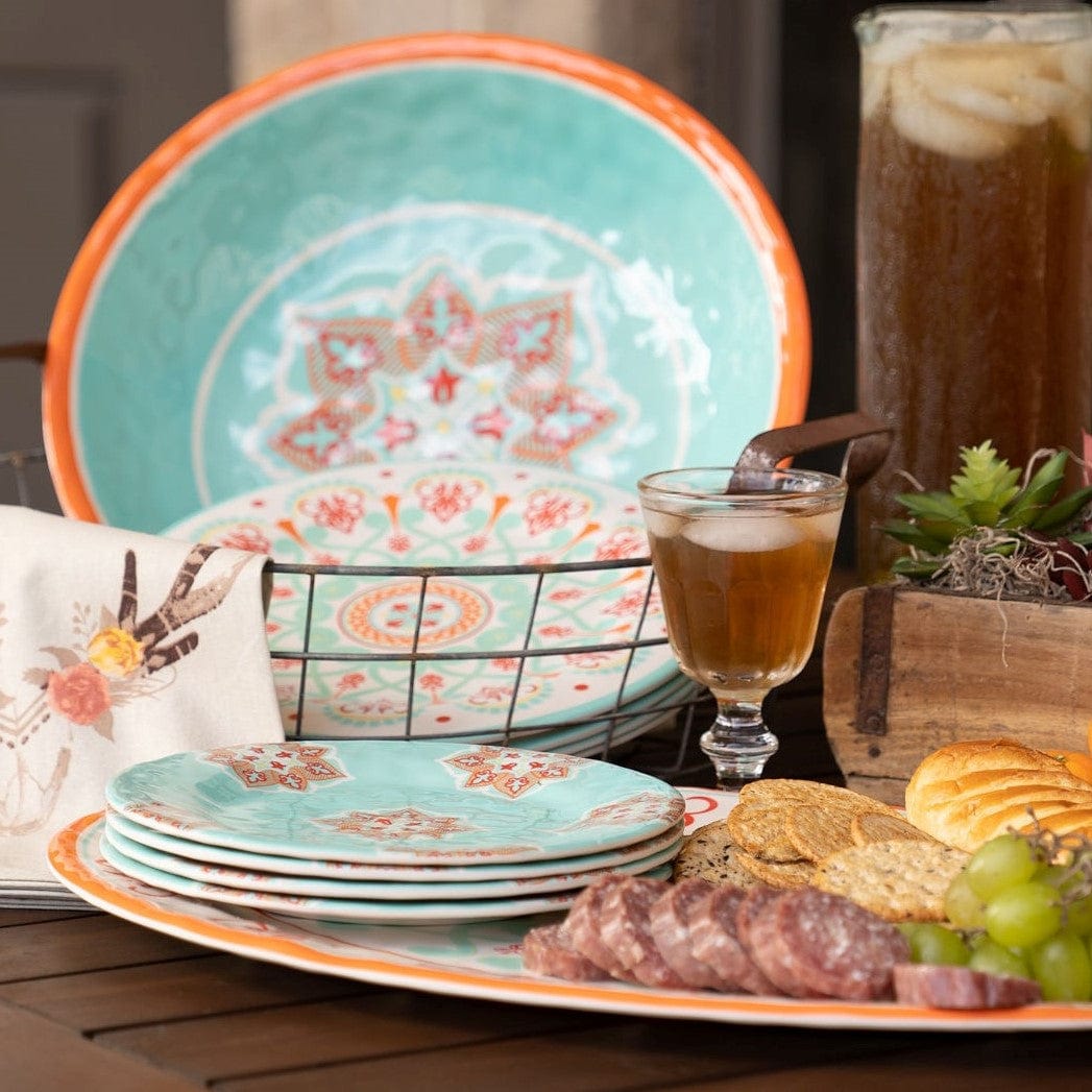 Western Style Melamine Serving Bowl - Durable & Lightweight for Picnics, BBQs, and Everyday Dining