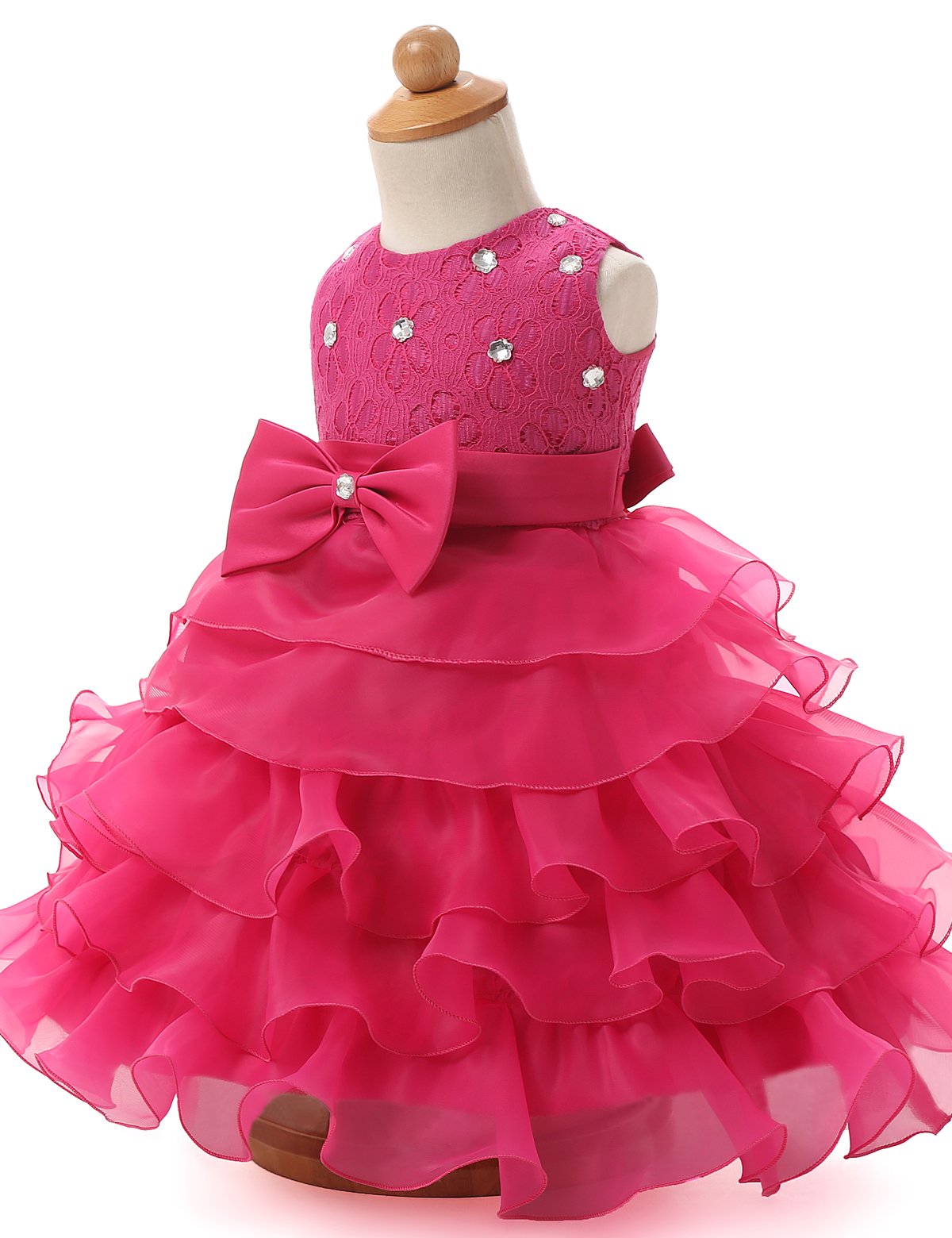 NNJXD Girls' Ruffled Lace Party Dress for Kids - Elegant Flower Girl & Wedding Attire | Perfect for Birthday Parties, Pageants & Special Occasions