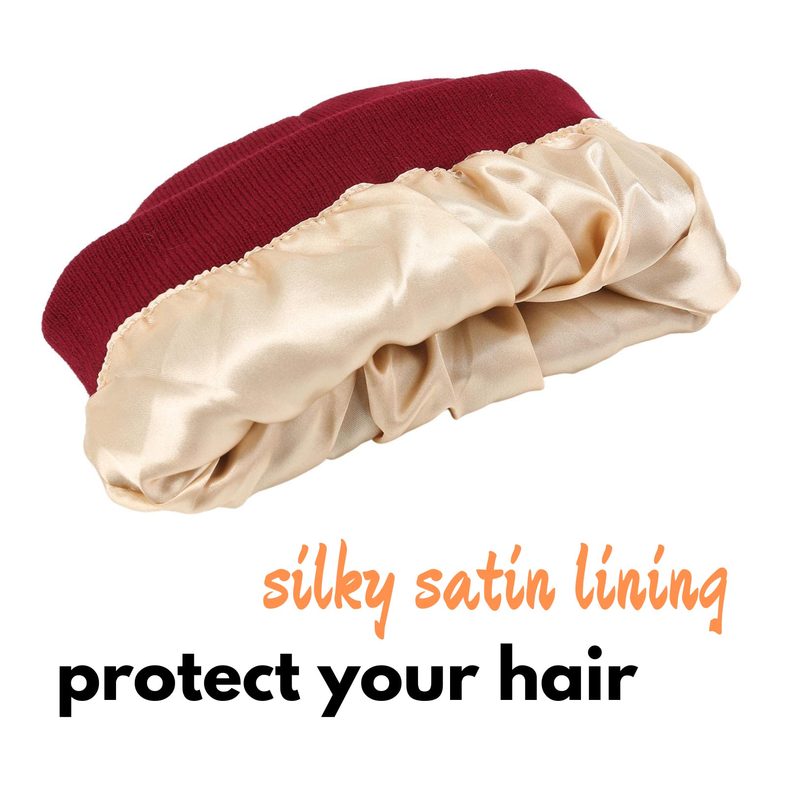 Silk Lined Winter Beanie Hat for Women & Men - Satin Lined Skull Cap with Cuff - Soft Warm Ski Beanie for Cold Weather - Perfect for Snowboarding, Skiing & Everyday Winter Wear