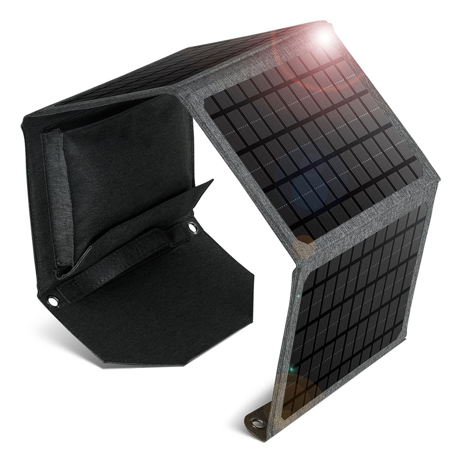 24W Foldable Solar Panel with Dual USB Output & QC3.0 Fast Charging - Portable Waterproof Solar Charger for Phones, Tablets, Power Banks - Perfect for Outdoor Camping, Hiking, Fishing & Emergency Power Backup