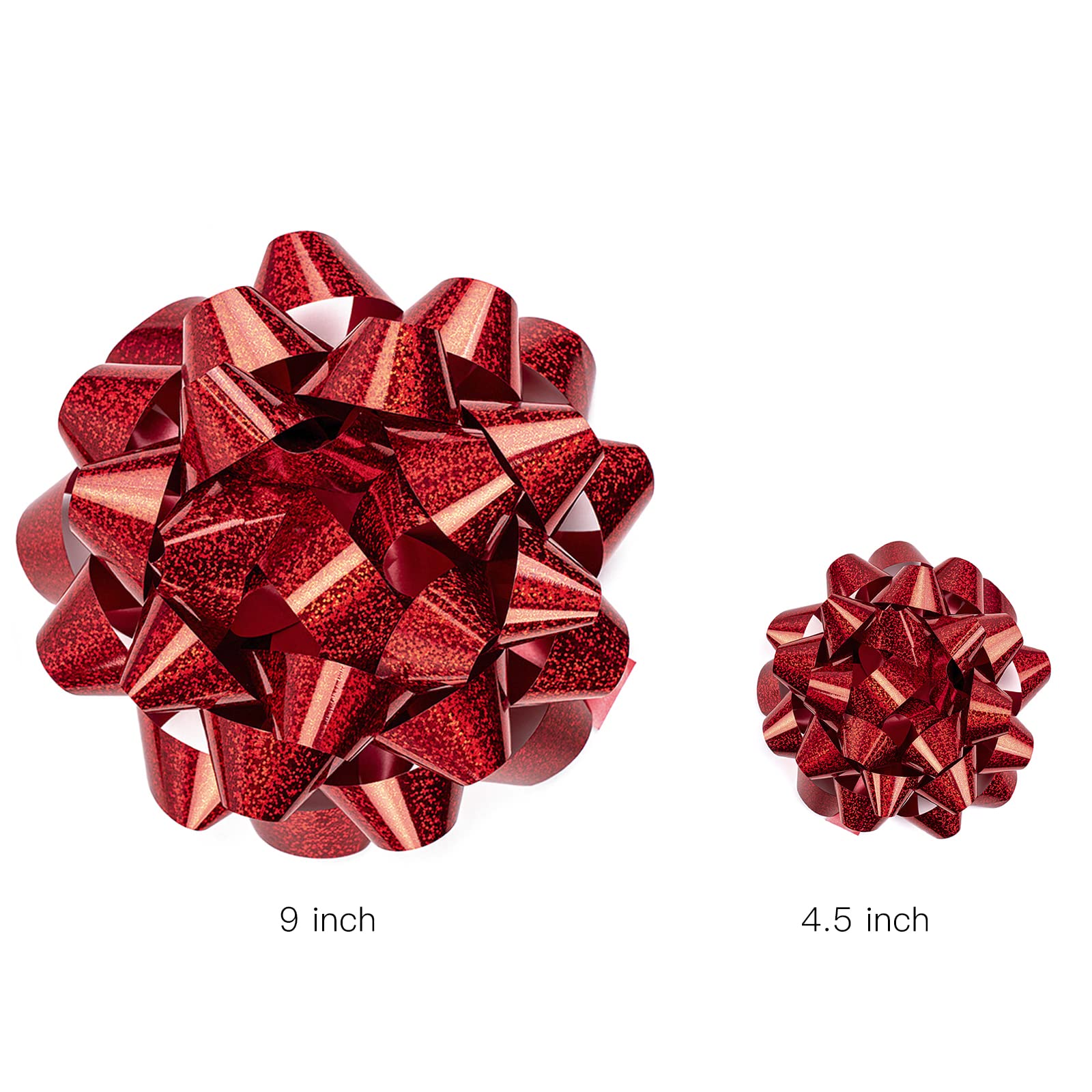 MAYPLUSS 9 Inch Red Gift Bow - Premium Decorative Ribbon for Birthday, Christmas, Holiday & Party Favors - Perfect for Gift Wrapping, Wedding Decorations & DIY Crafts