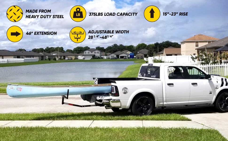 MaxxHaul 70231 Black Hitch Mount Truck Bed Extender - 37