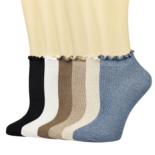 6pairs（black+white+blue+brown+oatmeal+khaki）