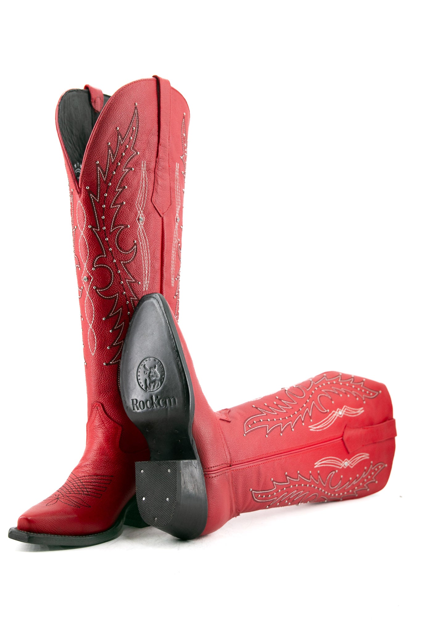 Paulina Women's Tall Wide Calf Cowgirl Boots - Comfortable Snip Toe Western Riding Boots for Country Dancing, Rodeo & Outdoor Activities