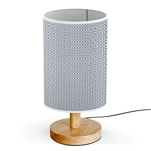 ARTSYLAMP Wooden Base Decorative Desk Lamp - Modern Table & Bedside Lighting for Home Office, Bedroom, Study Room [Lynch Gray] - Perfect for Reading, Working & Creating Cozy Ambience