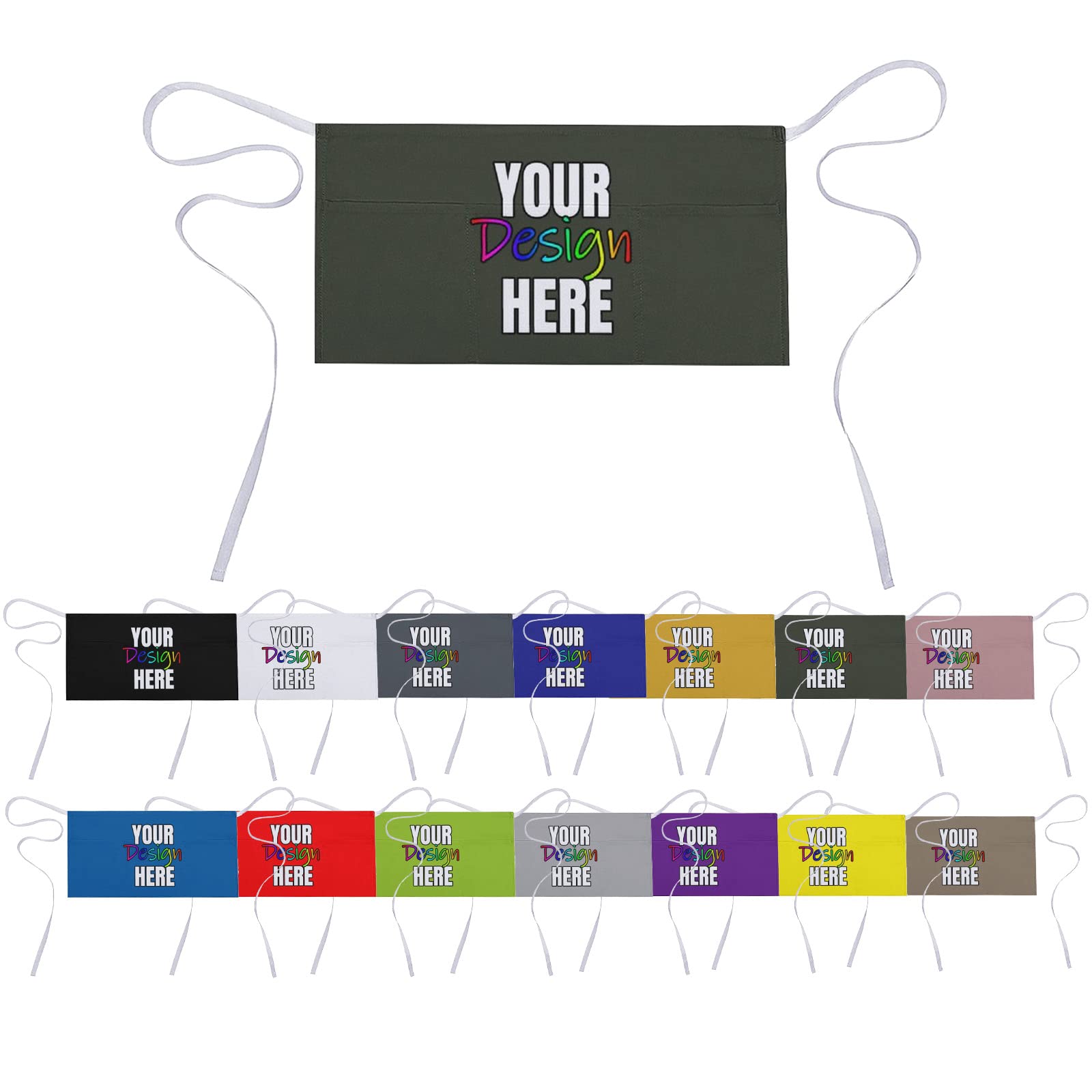 Custom Personalized Apron with Text/Photo/Logo - Chef & Kitchen Aprons for Men & Women - Perfect for Cooking, Serving, BBQ, Baking & Restaurant Use