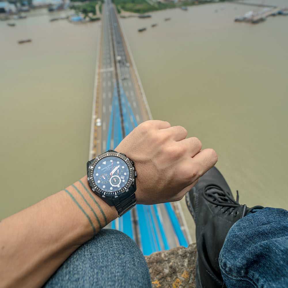 Aries Gold Atlantic G 7002 BK BU - Stylish and Durable Smartwatch for Men & Women - Perfect for Fitness Tracking, Notifications & Everyday Wear