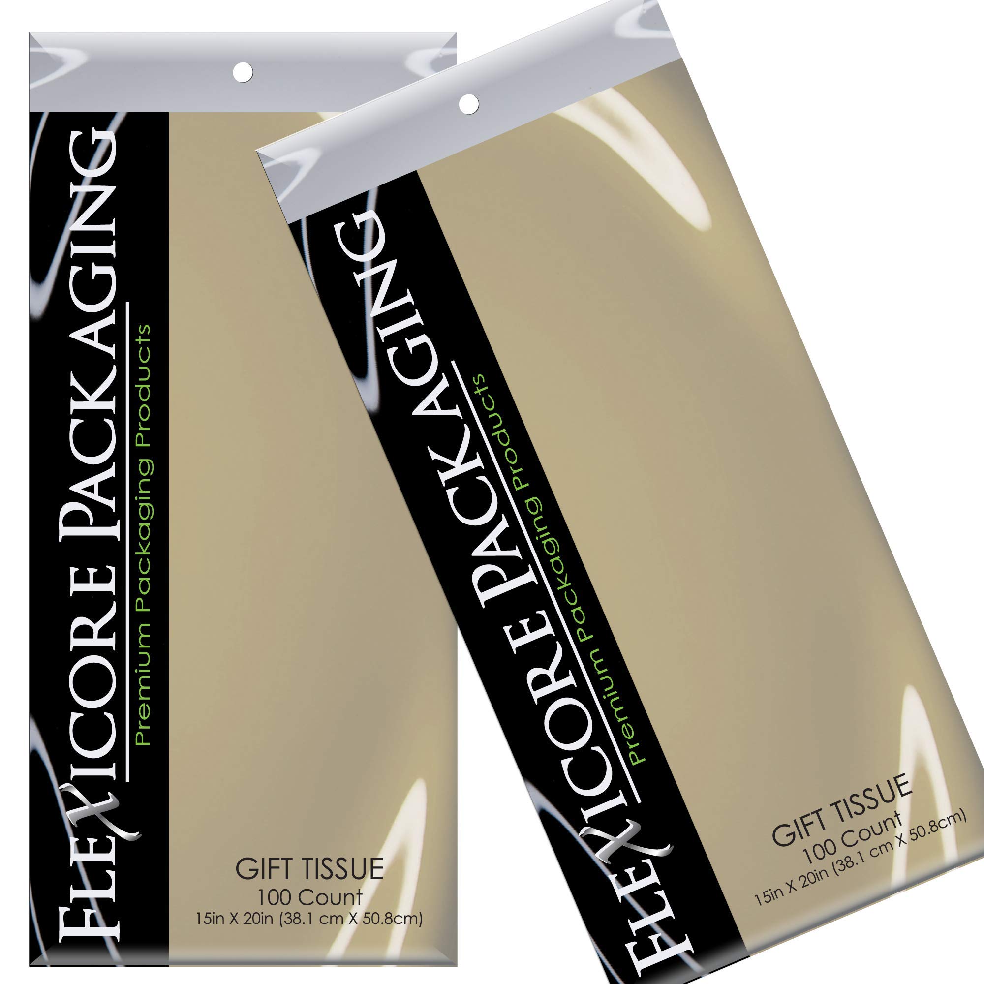 Flexicore Packaging® 50-Pack Natural Brown Kraft Paper Gift Bags with 100-Piece Parchment Tan Tissue Paper Set - Eco-Friendly Gift Wrapping for Birthdays, Weddings & Party Favors