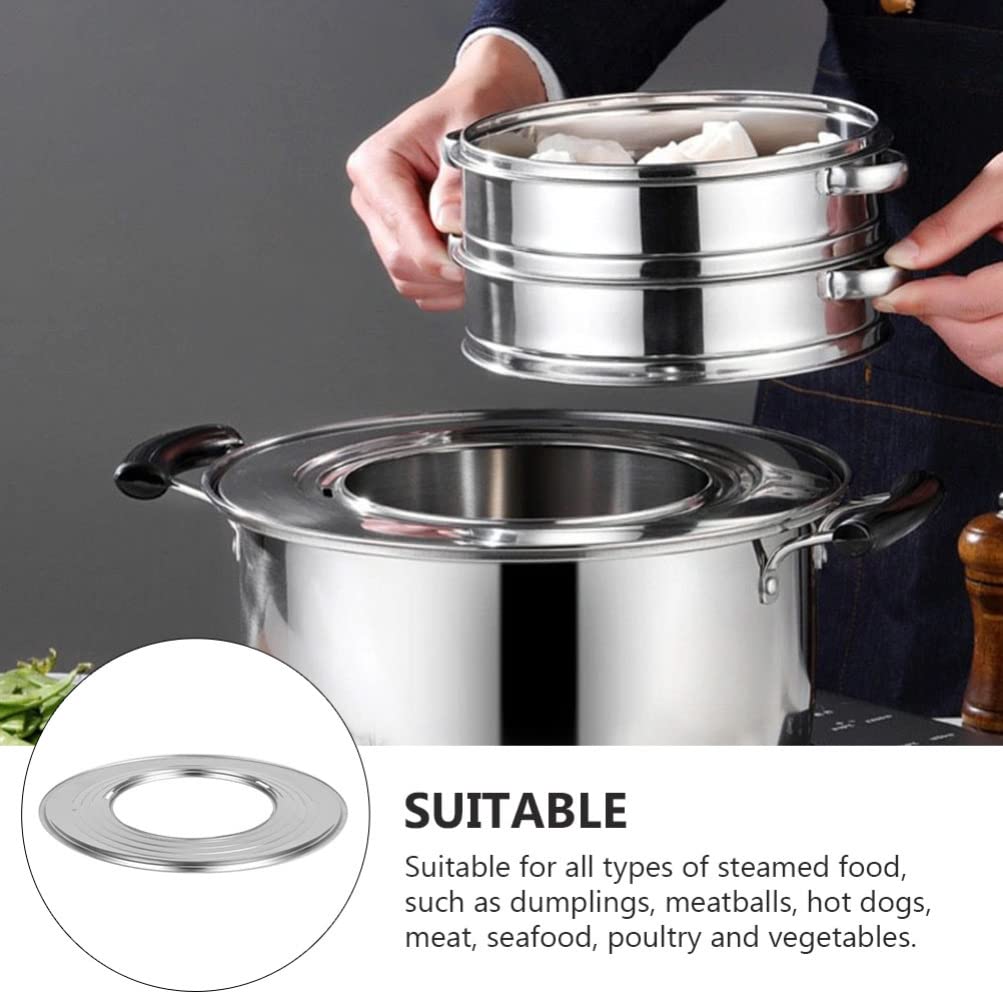 Stainless Steel Steamer Ring & Rack - Universal Steaming Adapter for Pots & Soup Pots - Durable Food Steaming Plate for Vegetables, Dumplings & Seafood - Perfect for Home Cooking & Meal Prep