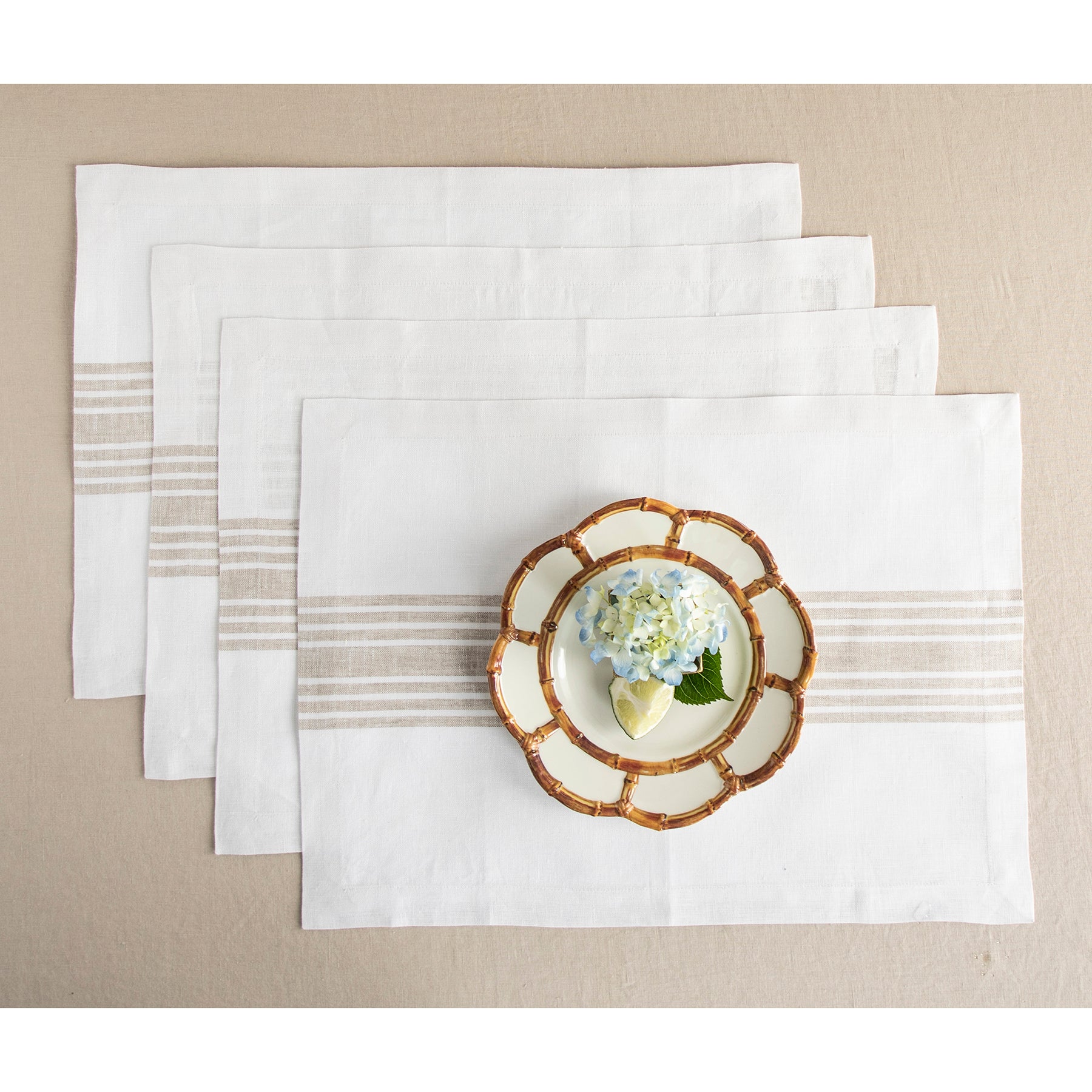 Farmhouse Style Placemats Set of 4 - Rustic Cotton Table Mats for Dining Room, Kitchen & Holiday Decor - Perfect for Thanksgiving, Christmas & Everyday Use