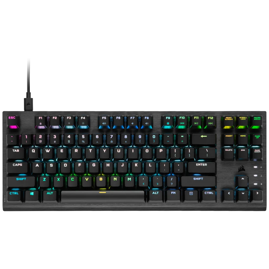 Corsair K60 PRO TKL Mechanical Gaming Keyboard - RGB Backlit, Cherry MX Red Switches, Compact Tenkeyless Design for PC Gamers - Perfect for Esports, Streaming & Office Work