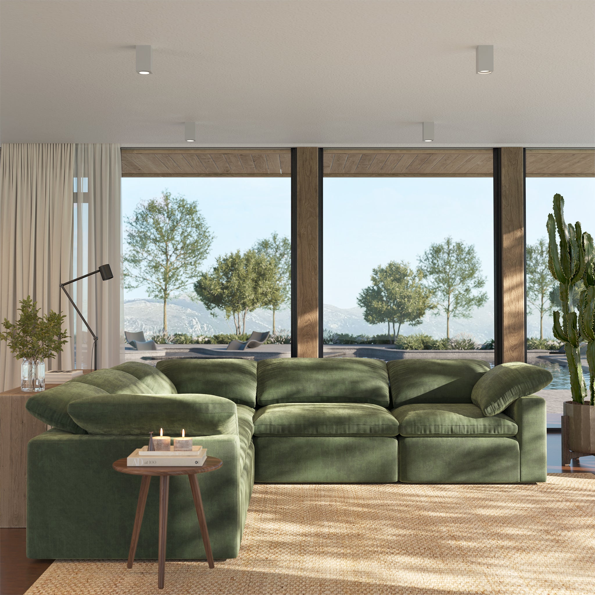 5-Piece Aspen Modular Corner Sectional Sofa Set - Modern L-Shaped Couch with Reversible Chaise for Living Room, Family Room & Home Theater