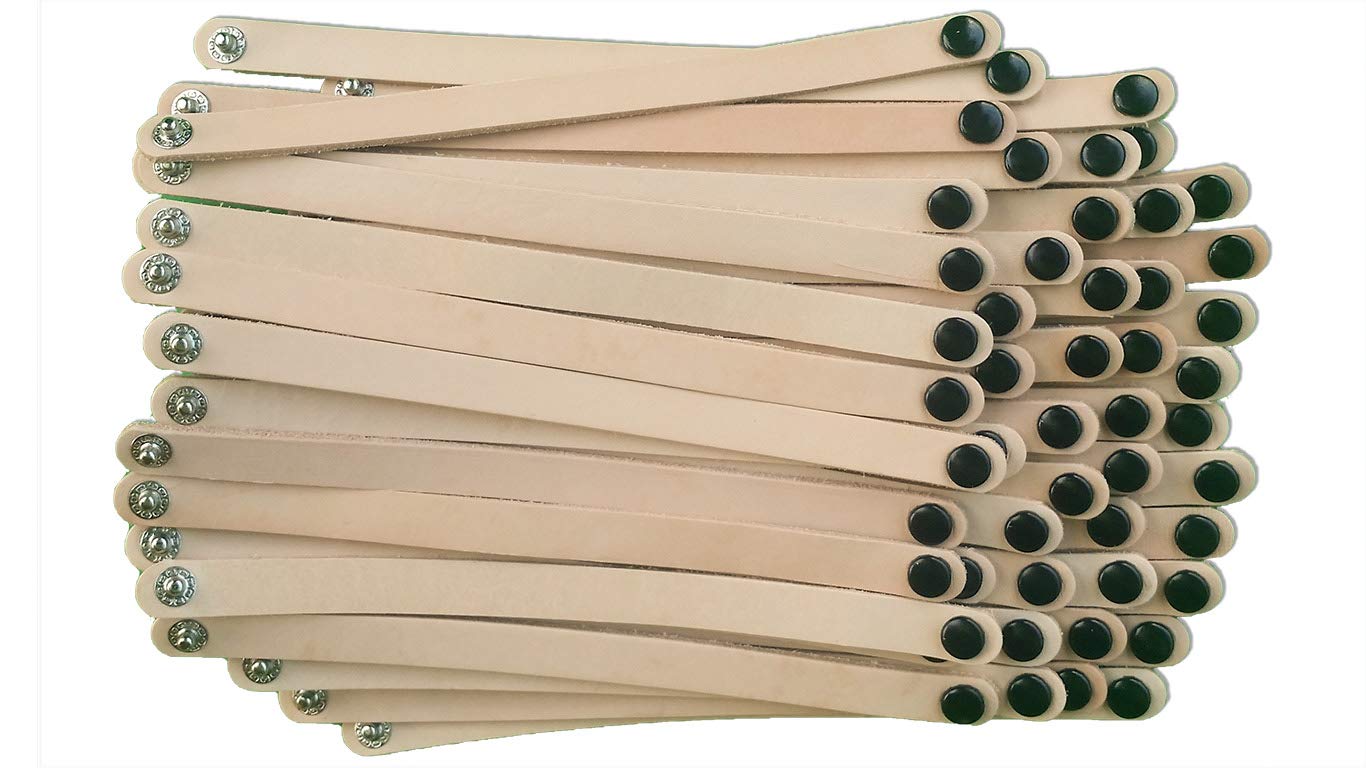 50 Pack Vegetable Tanned Leather Bracelets - Bulk Leather Craft Supplies for DIY Projects, Camp Activities & Jewelry Making - Tooling Ready 9