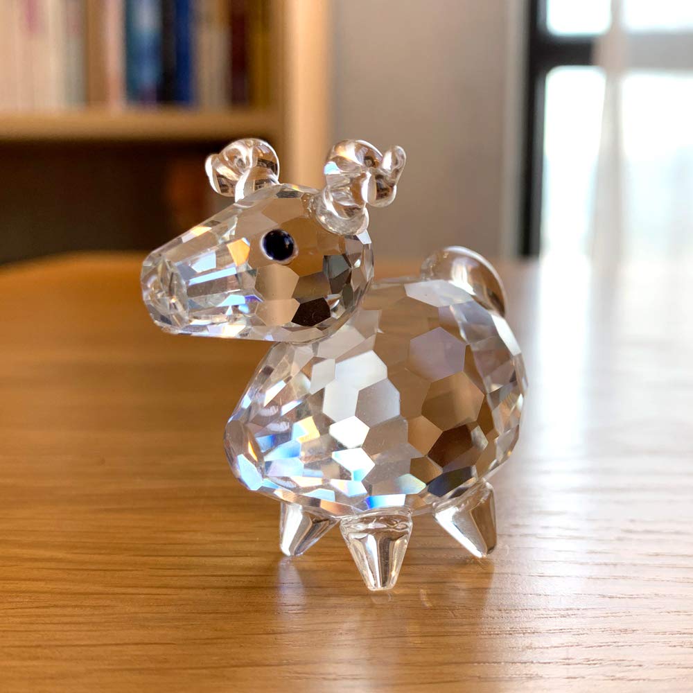 Crystal Glass Animal Figurines Set - Cat, Puppy, Elephant & Cubs Statues for Home Decor, Birthday Gifts & Collectibles | Elegant Small Animal Ornaments for Shelf Display, Office Desk Decor & Party Favors (12-Piece Set)