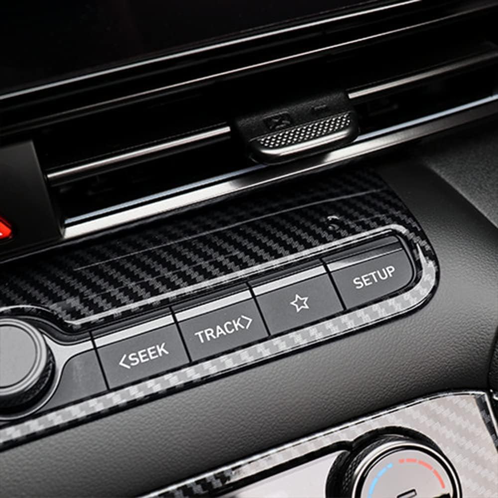 Carbon Fiber Car Start Stop Button Cover for Hyundai Elantra CN7 N Line - Interior Accessories & Styling Upgrade | Perfect for Car Enthusiasts & Custom Modifications