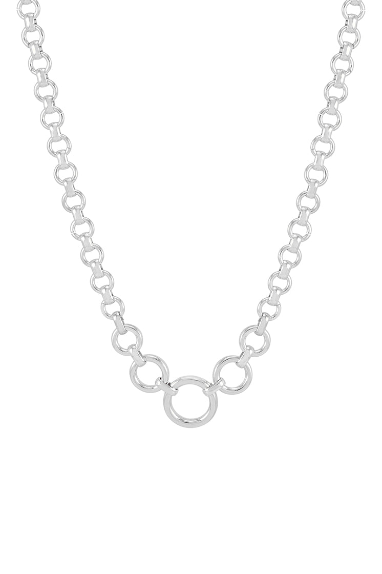 Elegant Graduated Round Link Chain Necklace for Women - Perfect for Layering, Everyday Wear & Special Occasions