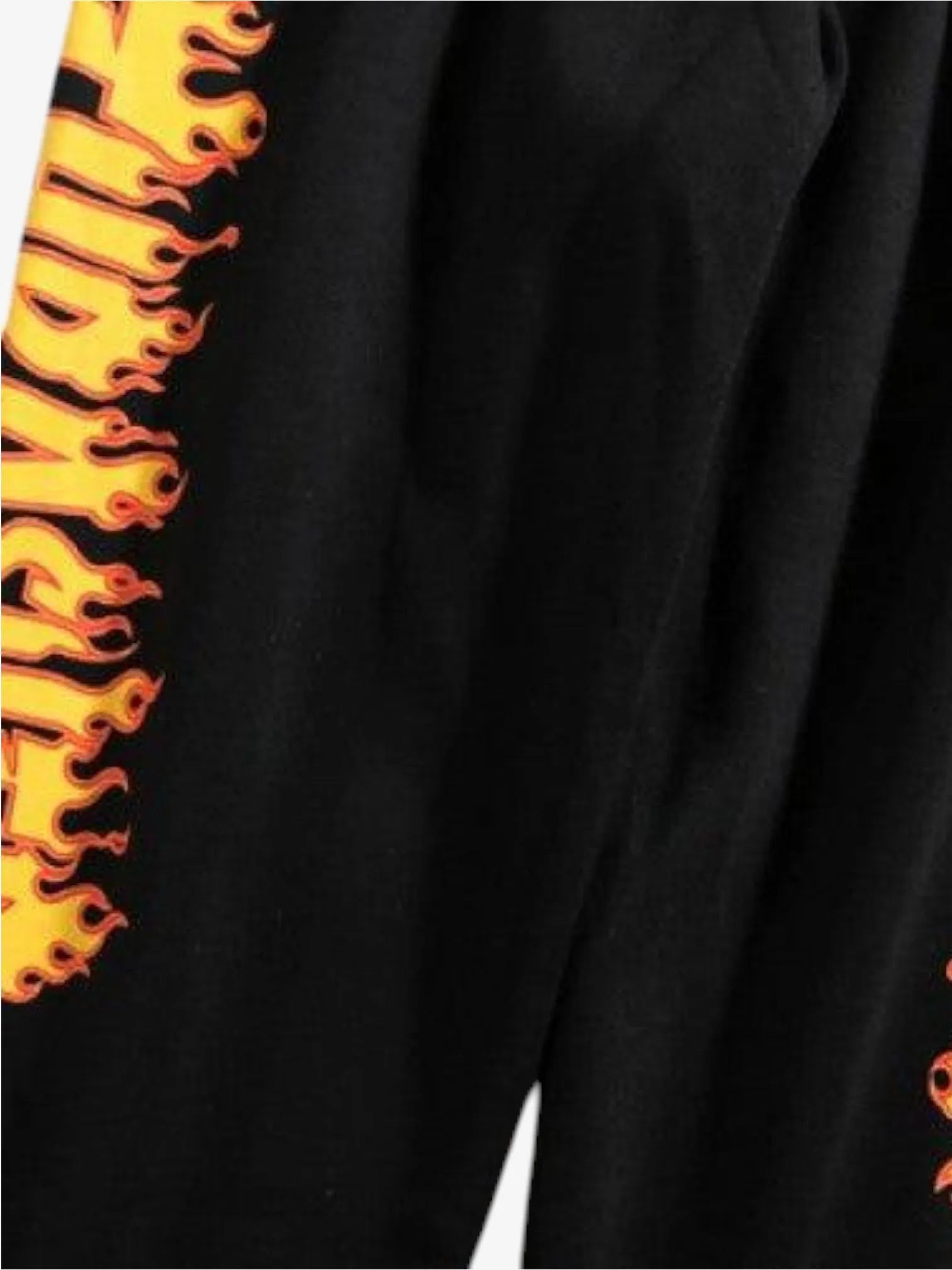 Thrasher Flame Black Sweatpants for Men - Comfortable Joggers for Skateboarding, Streetwear & Casual Wear