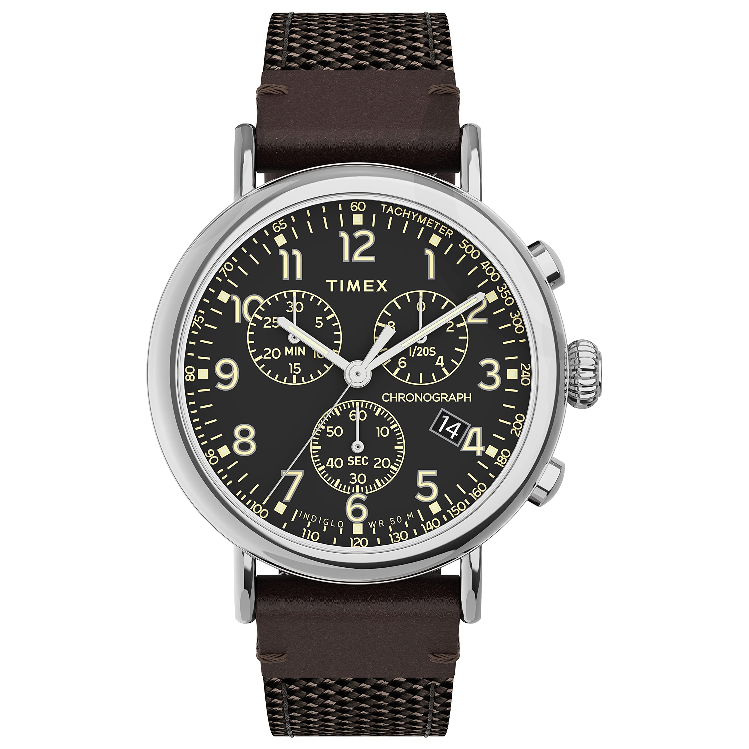 Timex Men's Dress Watch & Chronograph 41mm Watch - Classic Analog Quartz Wristwatch for Business, Office & Formal Occasions