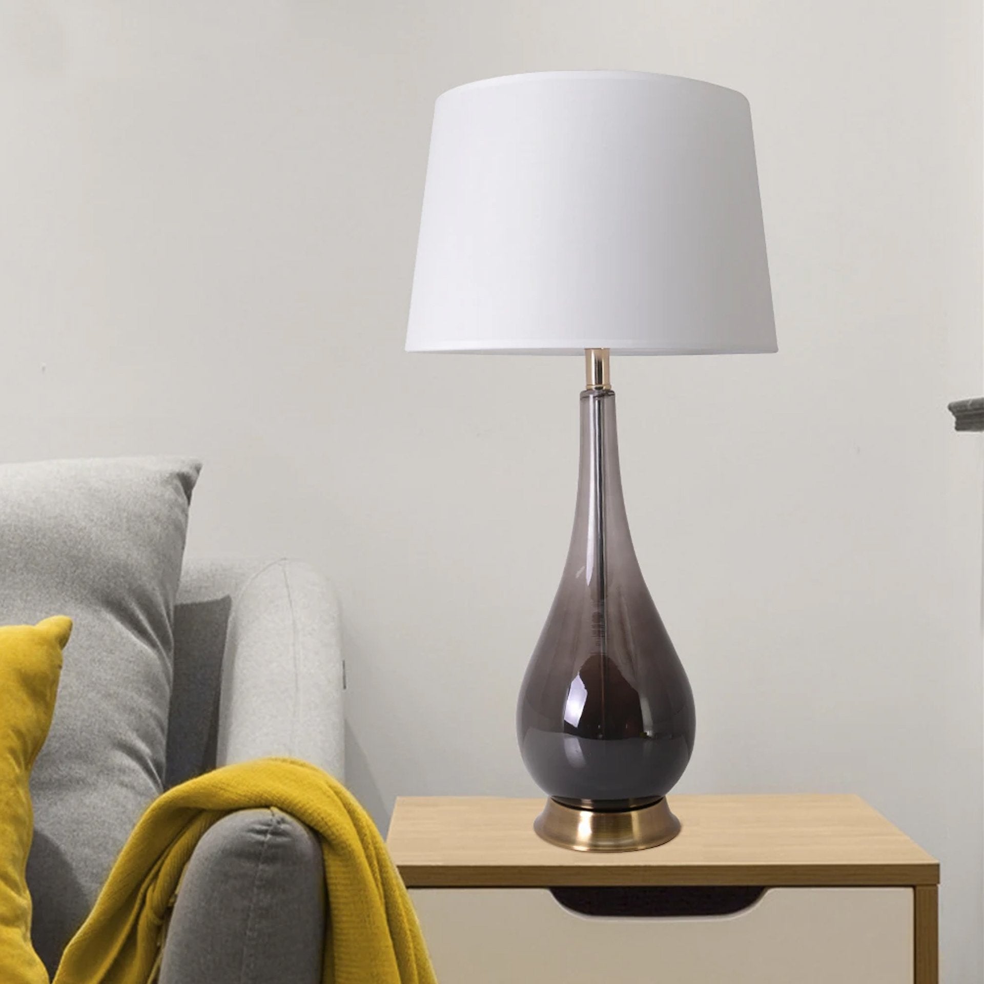 Tulip Big Translucent Ombre Glass Table Lamp Set of 2 - 30 Inch Modern Home Decor Lighting for Living Room, Bedroom & Office