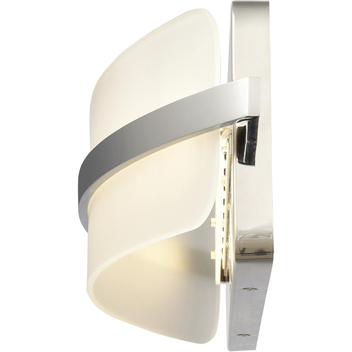 Elk Home Curvato Vanity Light - 1-Light Polished Chrome Finish with Opal Etched Glass, Modern Contemporary Bathroom Lighting for Mirror, Dresser & Makeup Area