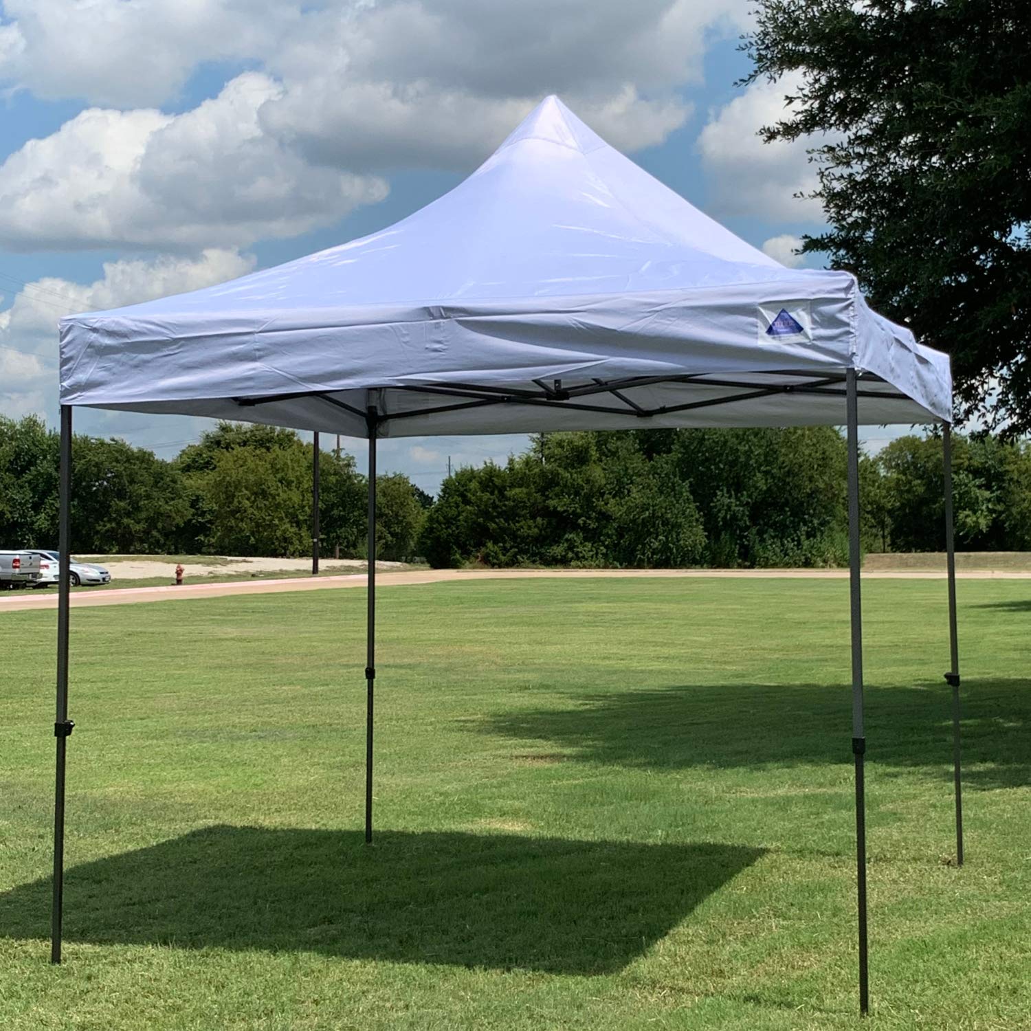 10'x10' ELTA Pop Up Party Tent - Commercial Instant Canopy Shelter for Weddings, Events & Outdoor Gatherings - Includes Ez+ Wheel Bag & 4 Weight Bags (White with Silver Underside) - Perfect for Backyard Parties, Farmers Markets & Camping