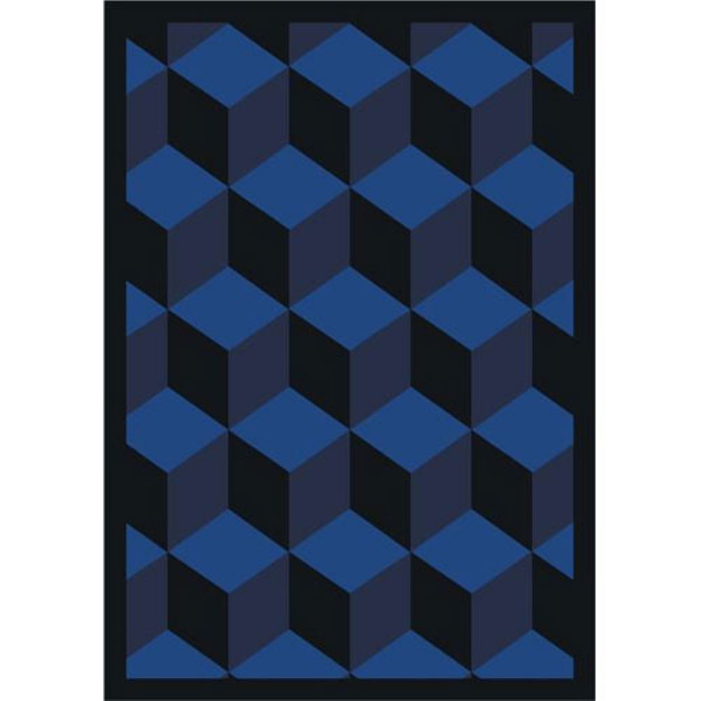 Joy Carpets Kaleidoscope Highrise Whimsical Area Rugs - Navy Blue Kids Room Rug, Playroom Carpet, Soft & Durable Non-Slip Rug for Nursery, Bedroom & Living Room Decor