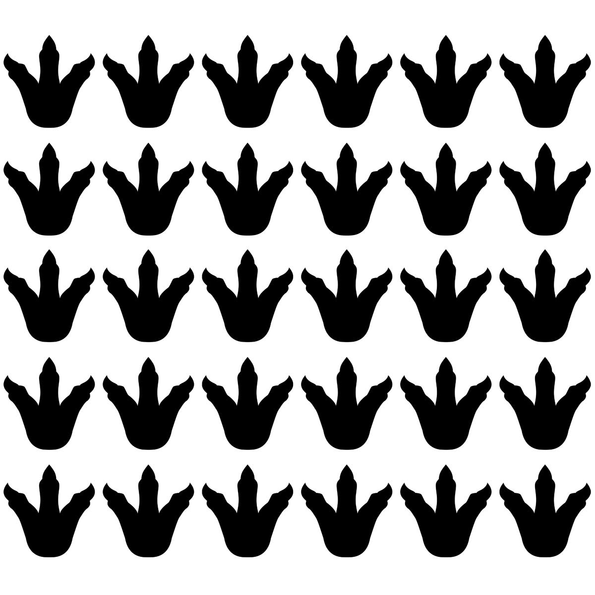 Dinosaur Footprints Floor & Wall Decals - 30 PCS Peel and Stick Stickers for Kids Room Decor (Black) - Perfect for Nursery, Playroom, and Classroom Decorations
