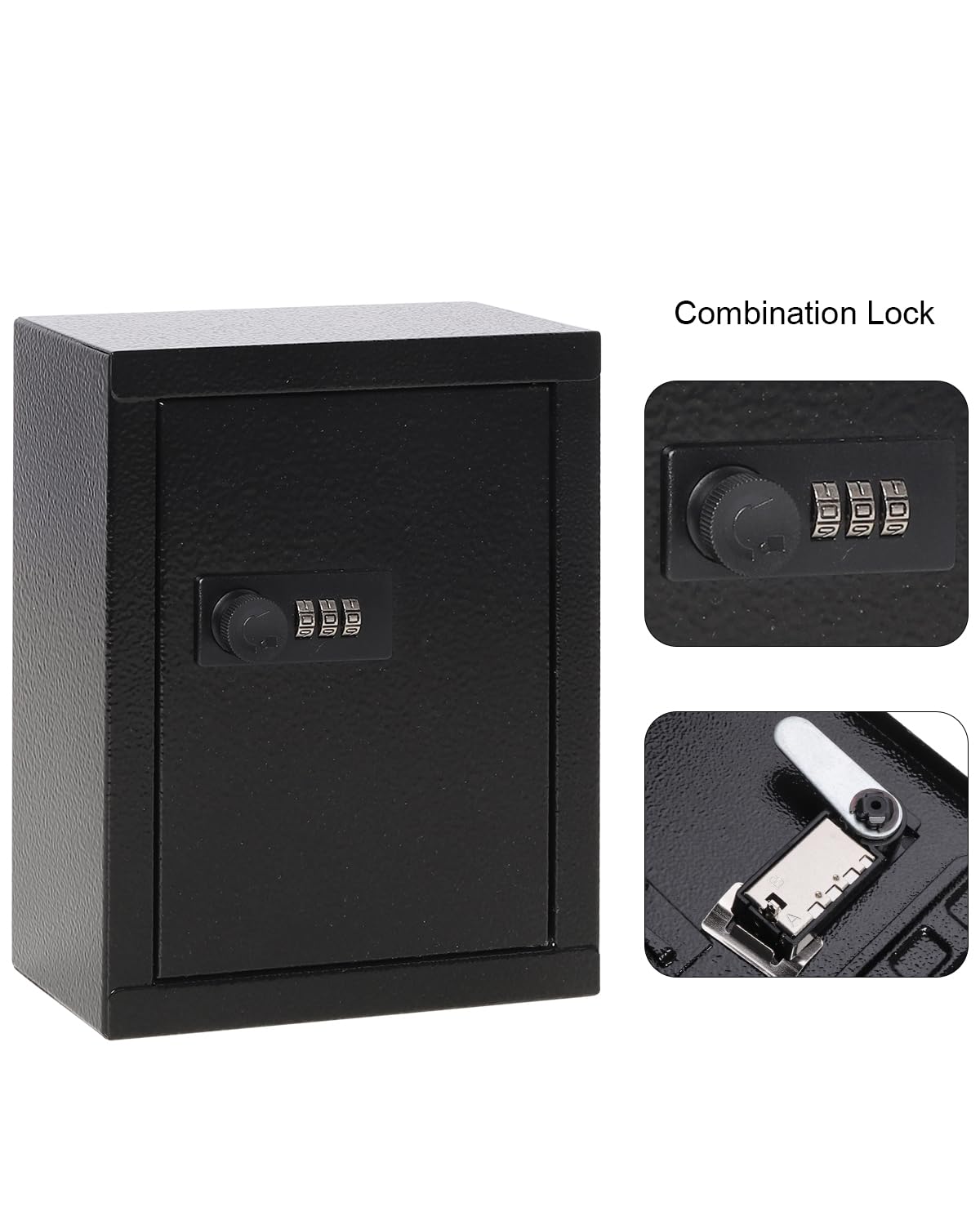 20 Hook Wall Mount Key Cabinet - Secure Key Organizer Box with Lock for Home, Office & Hotel Use - Black