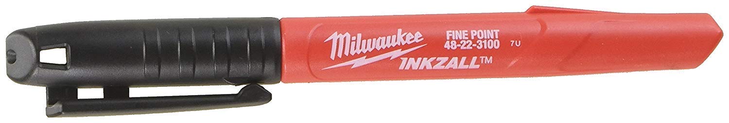 Milwaukee Inkzall Fine Point Black Markers (8-Pack) – Durable Industrial Markers for Construction, Metalwork & DIY Projects