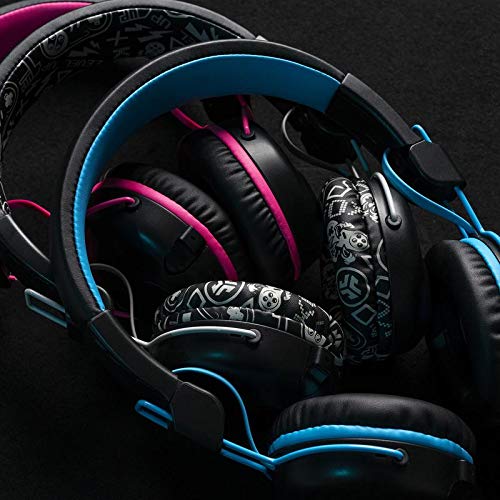 JLab JBuddies Play Wireless Kids Gaming Headset - Bluetooth 5, 22+ Hour Battery, 60ms Low Latency for Mobile Gaming, Retractable Mic, AUX Compatible with PS5/Xbox/Switch - Perfect for Online Classes & Console Gaming