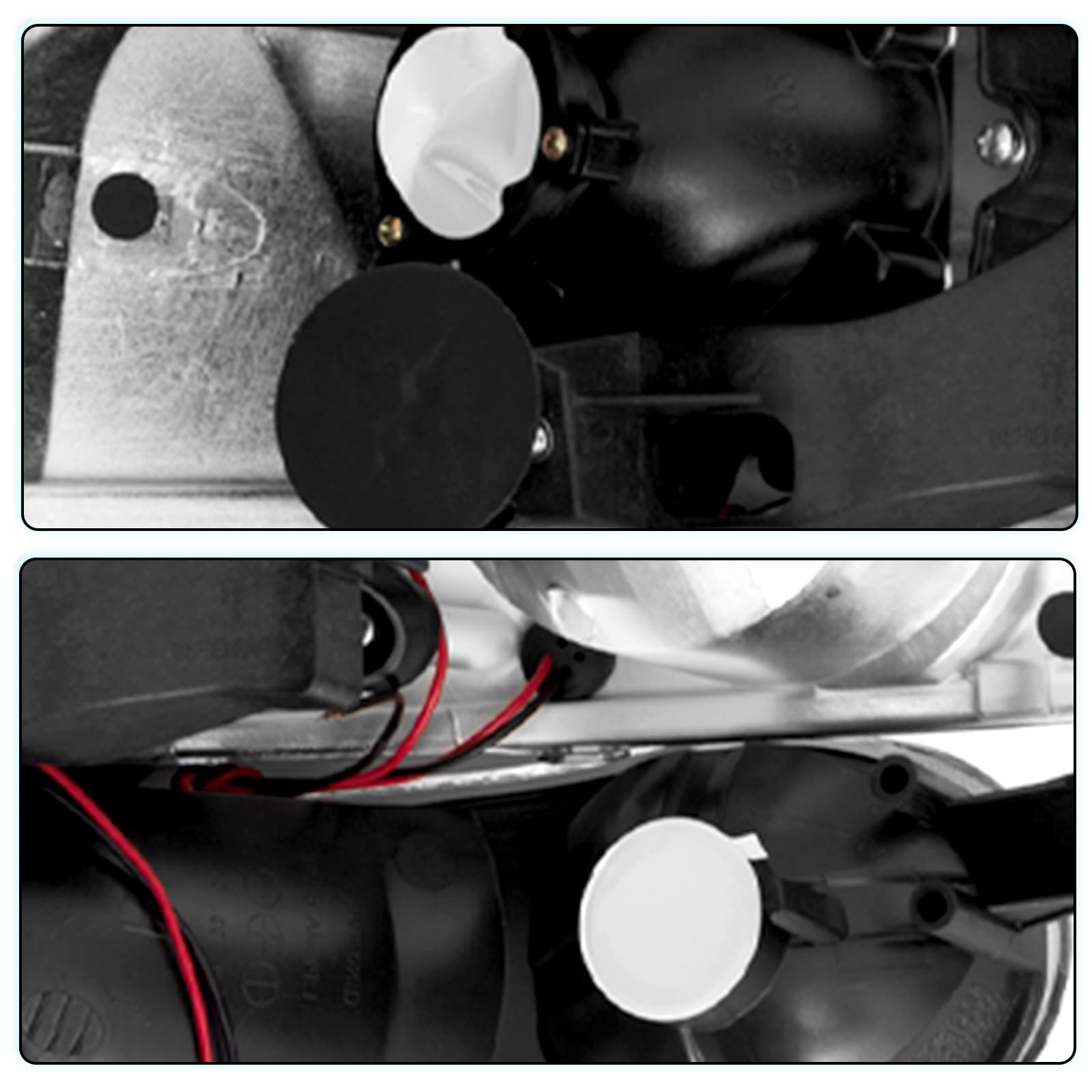 2001-2006 GMC Yukon & Yukon XL Denali Headlight Assembly - LED Projector Halo Lights with Bumper Lights - Chrome Housing Replacement for Sierra 1500 Denali (4-Piece Set) - Perfect for Night Driving & Off-Road Adventures