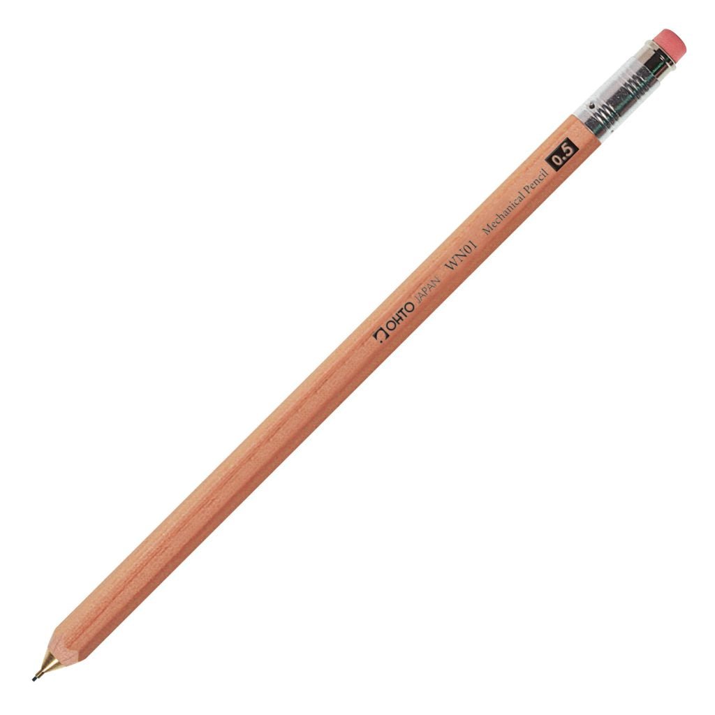 OHTO Wooden Mechanical Pencil - Classic Pencil Design with Smooth Writing for School, Office & Sketching | Premium Wooden Barrel Mechanical Pencil for Students, Artists & Professionals