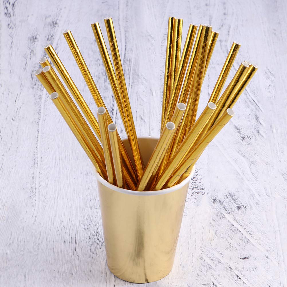 100pcs Colorful Biodegradable Paper Straws - Eco-Friendly Drinking Straws for Parties, Smoothies, Coffee, Juice & Cake Pops - Perfect for Weddings, Birthday Celebrations & Sustainable Events