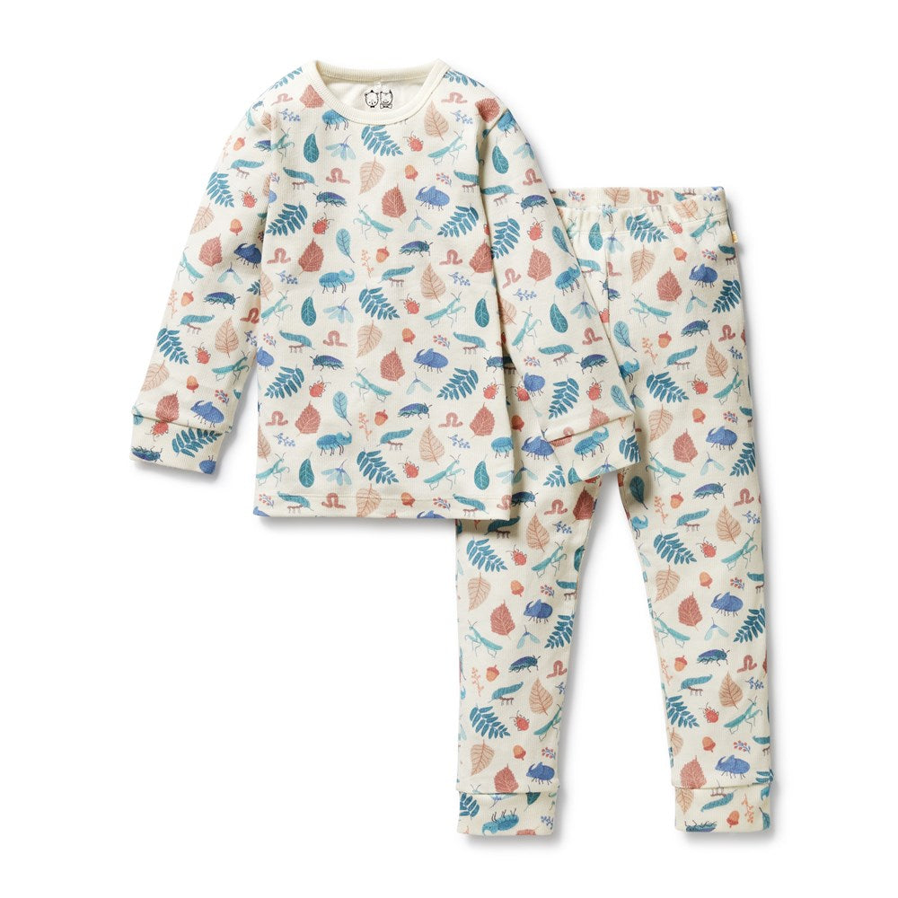 Organic Cotton Long Sleeve Ribbed Pajama Set for Women - Soft & Comfortable Sleepwear for Winter Nights, Lounge Wear & Cozy Home Relaxation