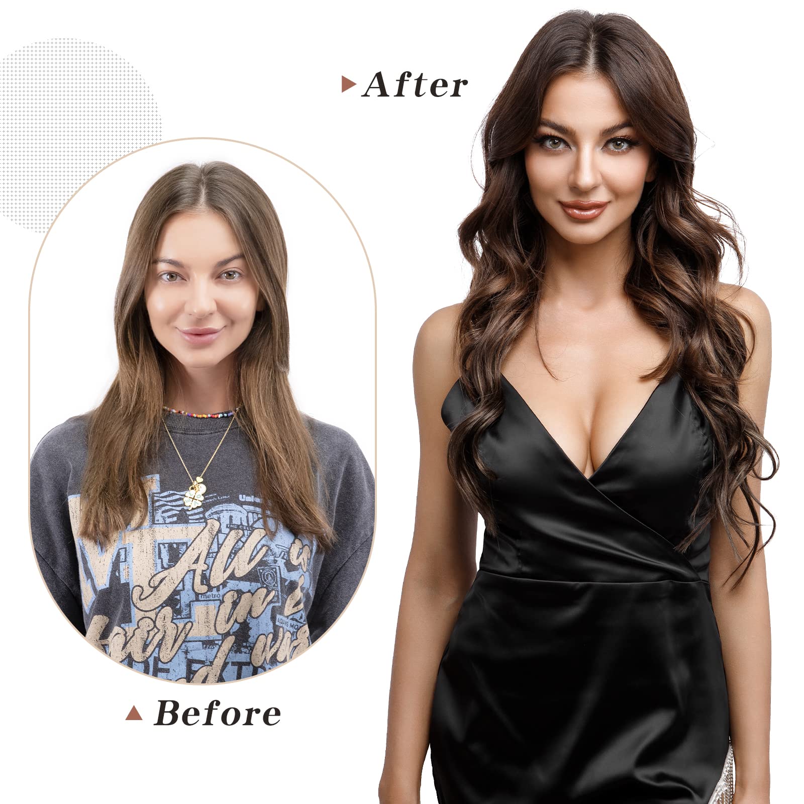 SEGO Clip In Hair Extensions - 100% Real Human Hair, Seamless Balayage, Double Weft, Natural Straight (14/16/18/20/22 Inch, 7PCS 120g) for Women - Perfect for Daily Styling, Parties & Special Occasions