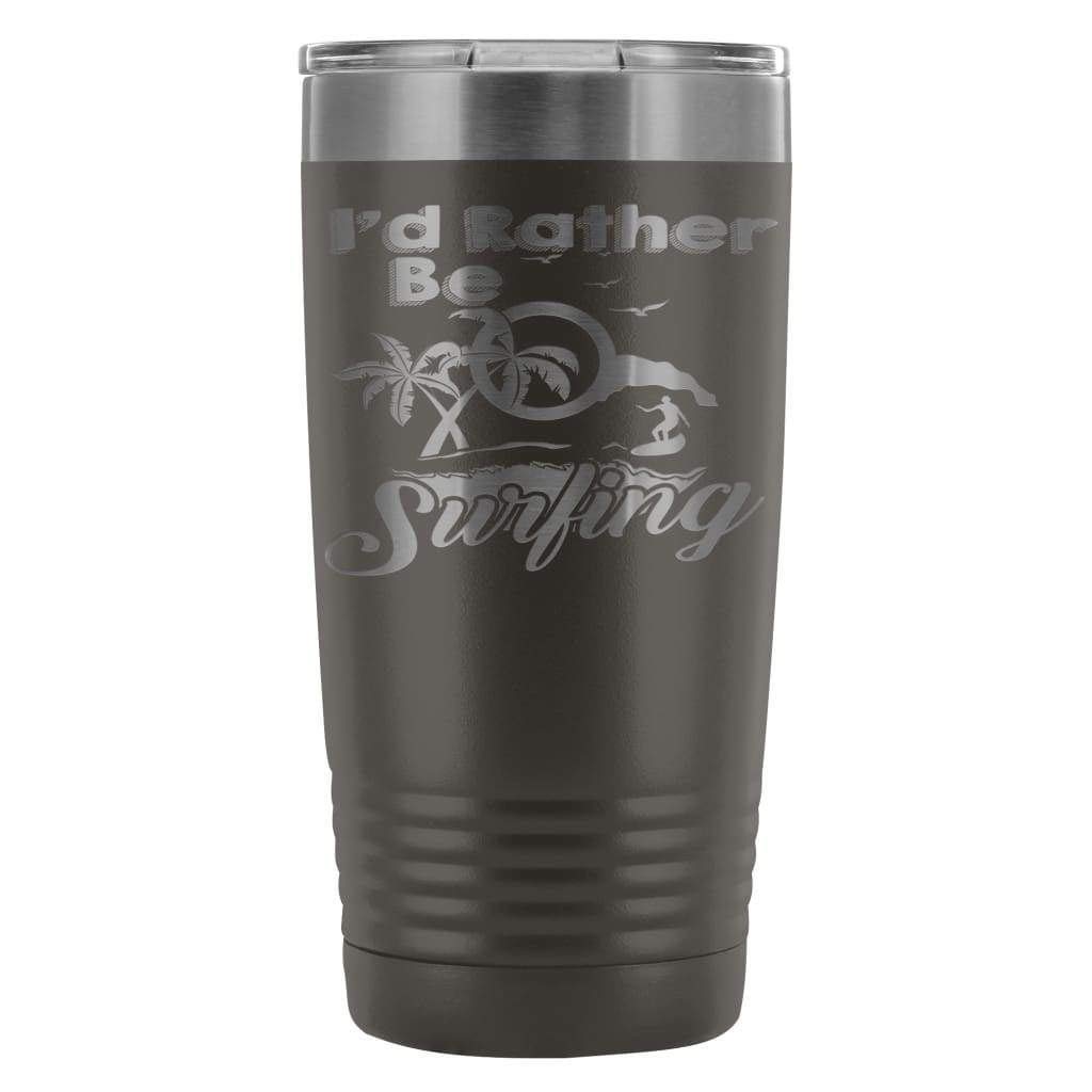 ODDITEES 20oz Stainless Steel Tumbler - Surfing Theme Laser Etched Insulated Cup with Lid & Straw, Light Blue | Perfect for Beach Trips, Outdoor Adventures & Office Use