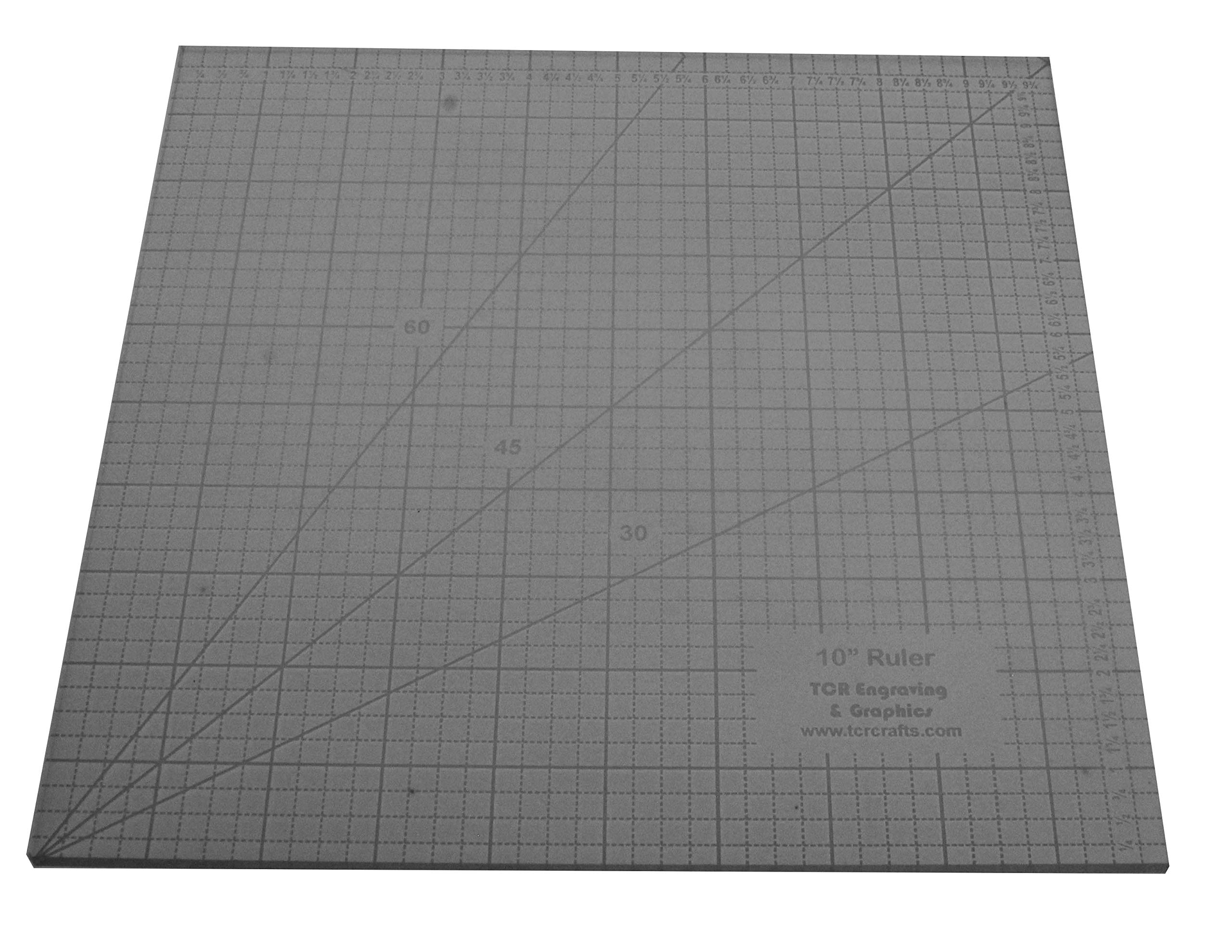 10 Inch Clear Acrylic Square Ruler with 1/4 Inch Markings - Precision Quilting and Sewing Measuring Tool - Perfect for Patchwork, Fabric Cutting, and DIY Craft Projects